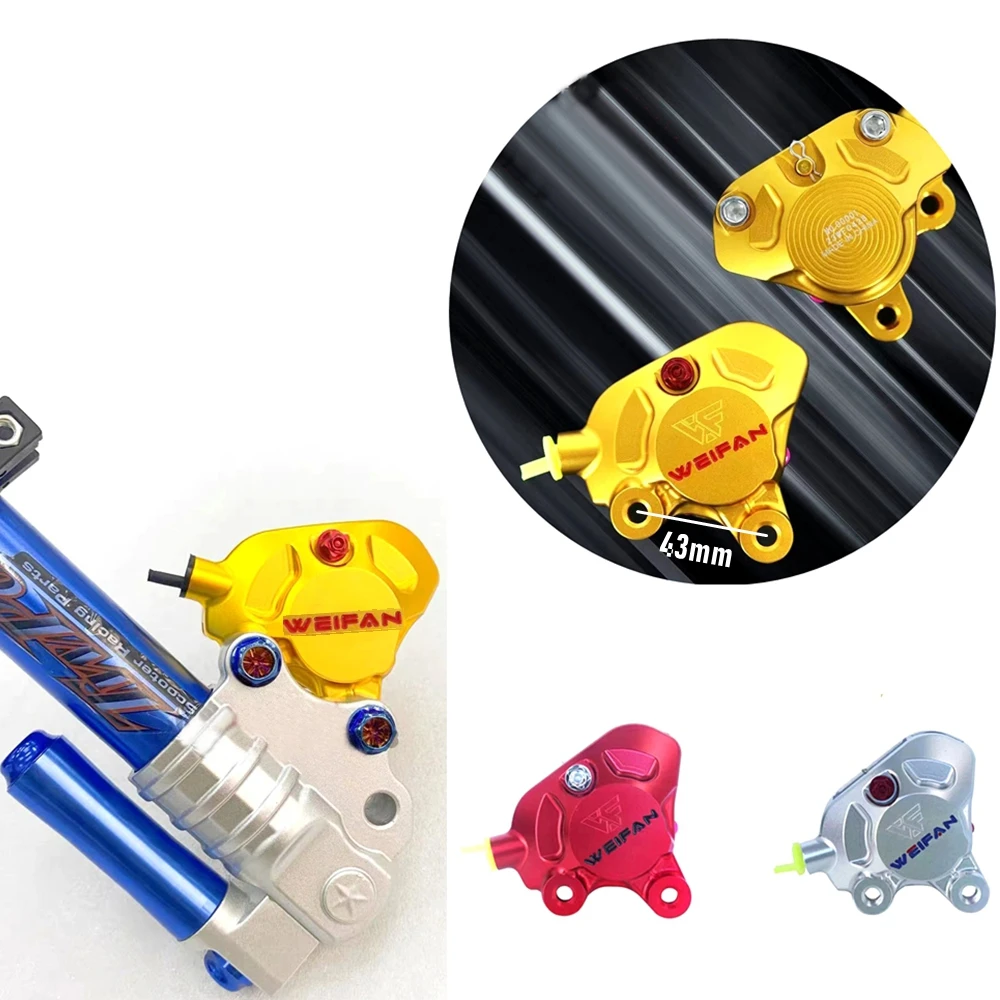 

CNC 43mm Motorcycle Front Brake Caliper Dual Piston Brake Pump For YAMAHA BWS100 FORCE100 JOG50/90 DIO50 ZX AF18 28 34 25 Modify