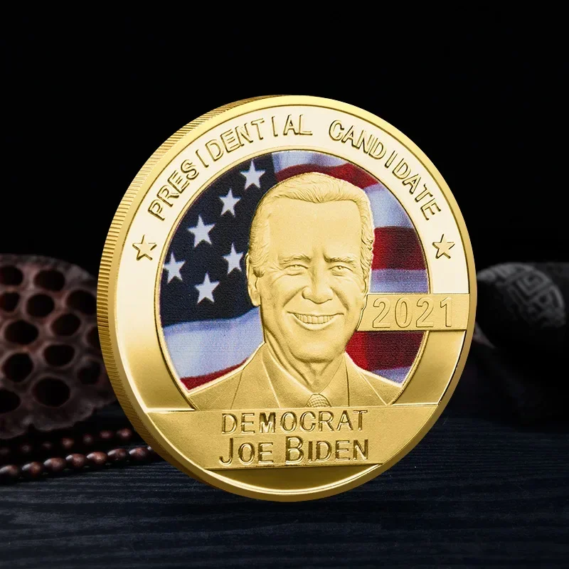 Presidential Candidate Democrat Joe Biden Souvenir Coin Golden Plated Great Seal of The USA Collection Coins