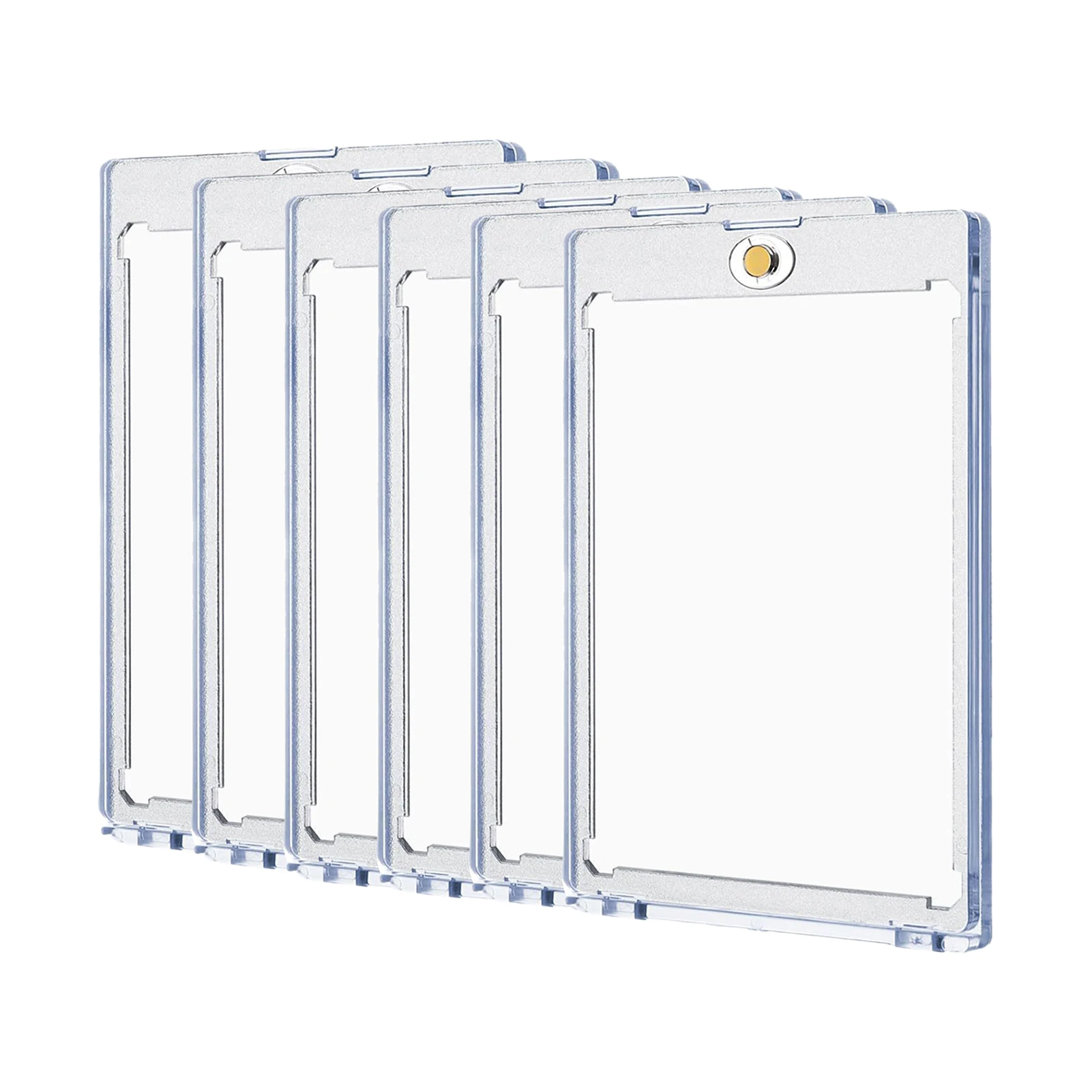 1/6/10pcs Magnetic Card Holder with Strong Magnet Transparent Groove for Sports Cards Photo Display and Storage