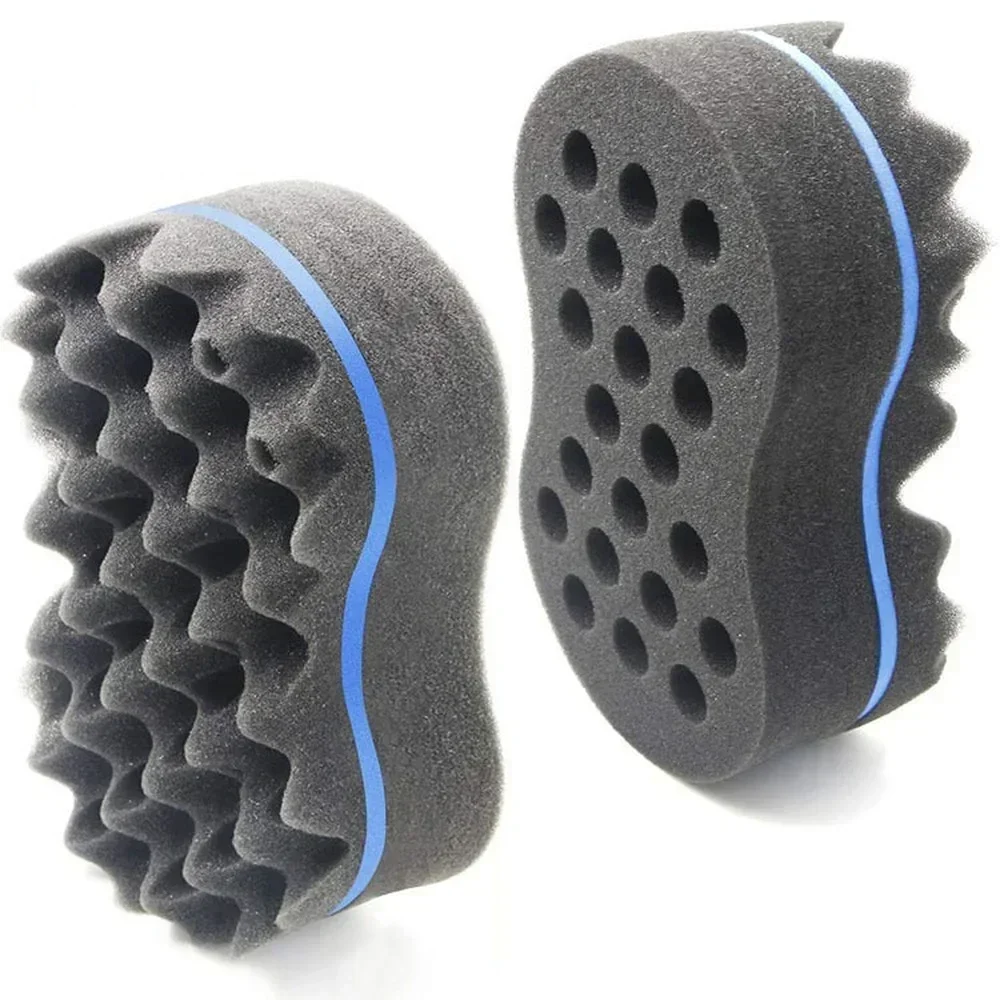 Oval Double Sides Magic Twist Hair Brush Sponge Brush for Natural Afro Coil Wave Dread Sponge Brushes Hair Braids Braiding Hair image 2