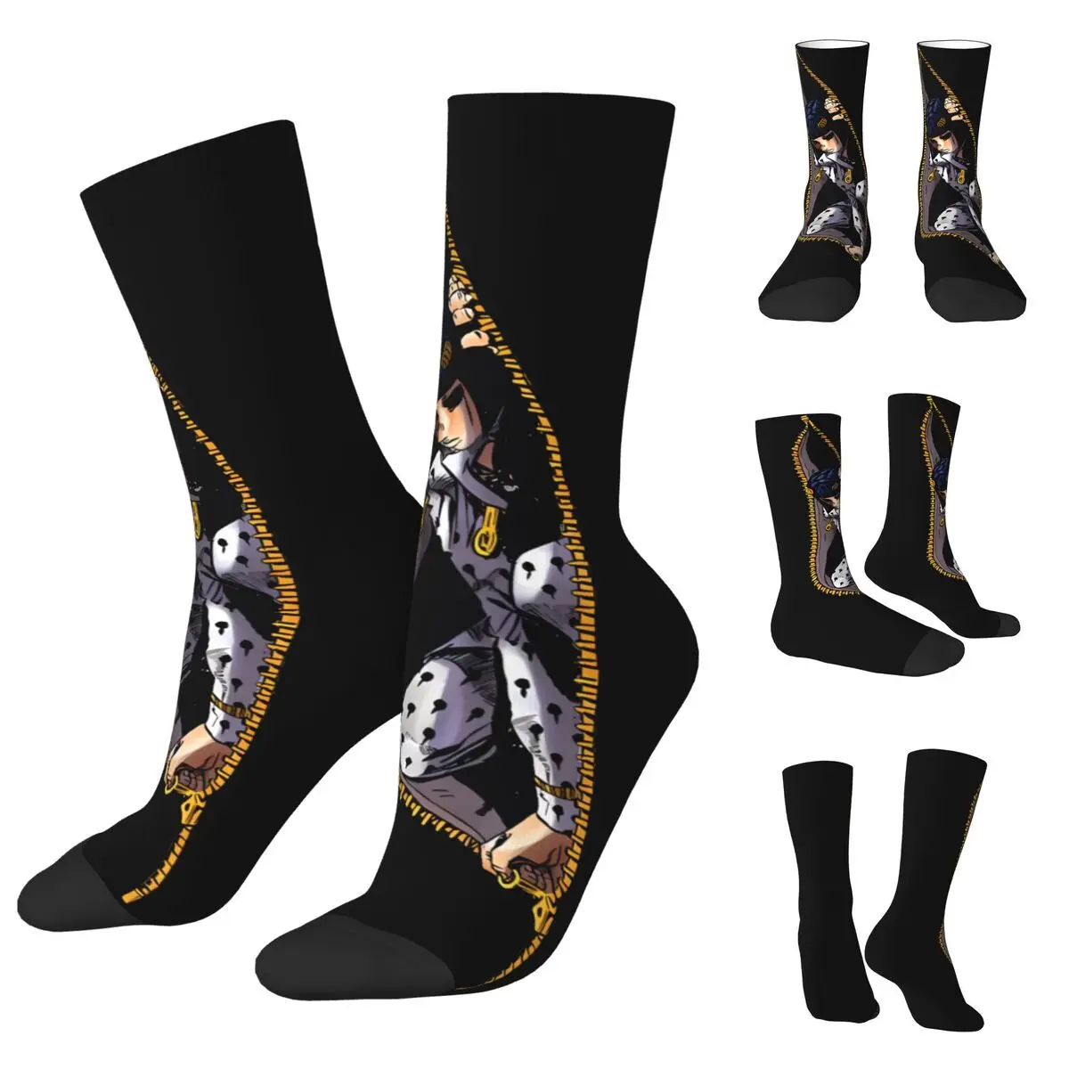 Chaussettes unisexes Anime Jojo Ives Arre Adventure, fibre de polyester FS élevée, RNCan, coupe-vent, impression 3D heureuse