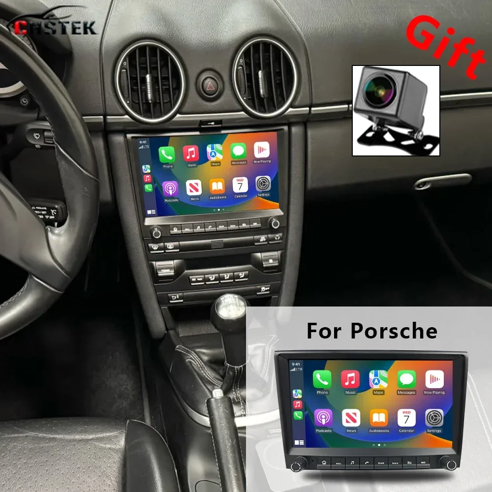 

CHSTEK Car Radio Android 13 Carplay For Porsche 911 Cayman Boxster 987 997 Multimedia Navigation Bluetooth WIFI 4G Auto Stereo