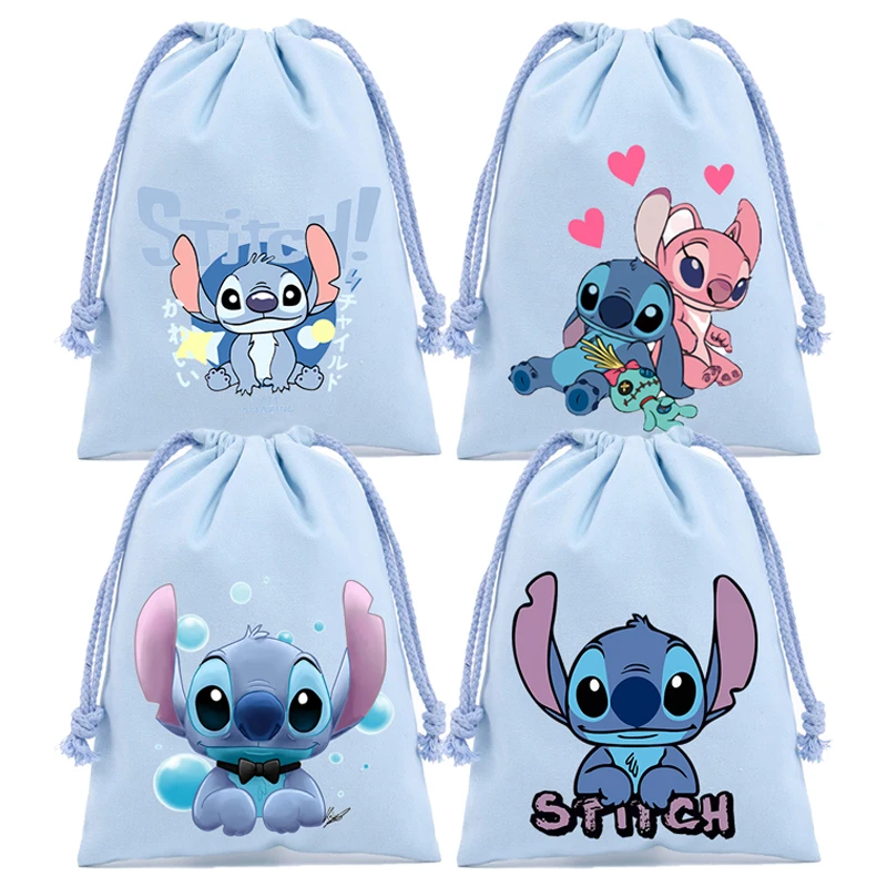 Stitch Disney Cute Gift Bag Drawstring Pockets Storage Bags Cartoon Drawstring SchoolBag Anime New Kids Birthday Kawaii Gifts