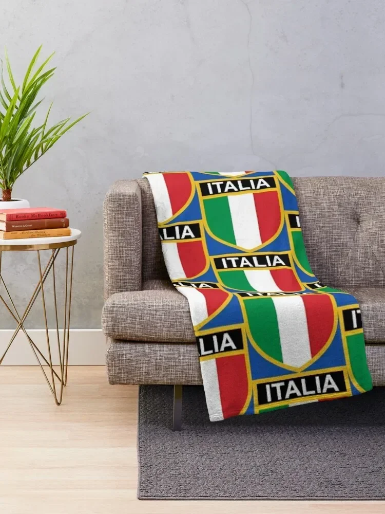 ITALIA Italy Italian Flag Tricolore Scudetto Throw Blanket for sofa Decoratives Blankets