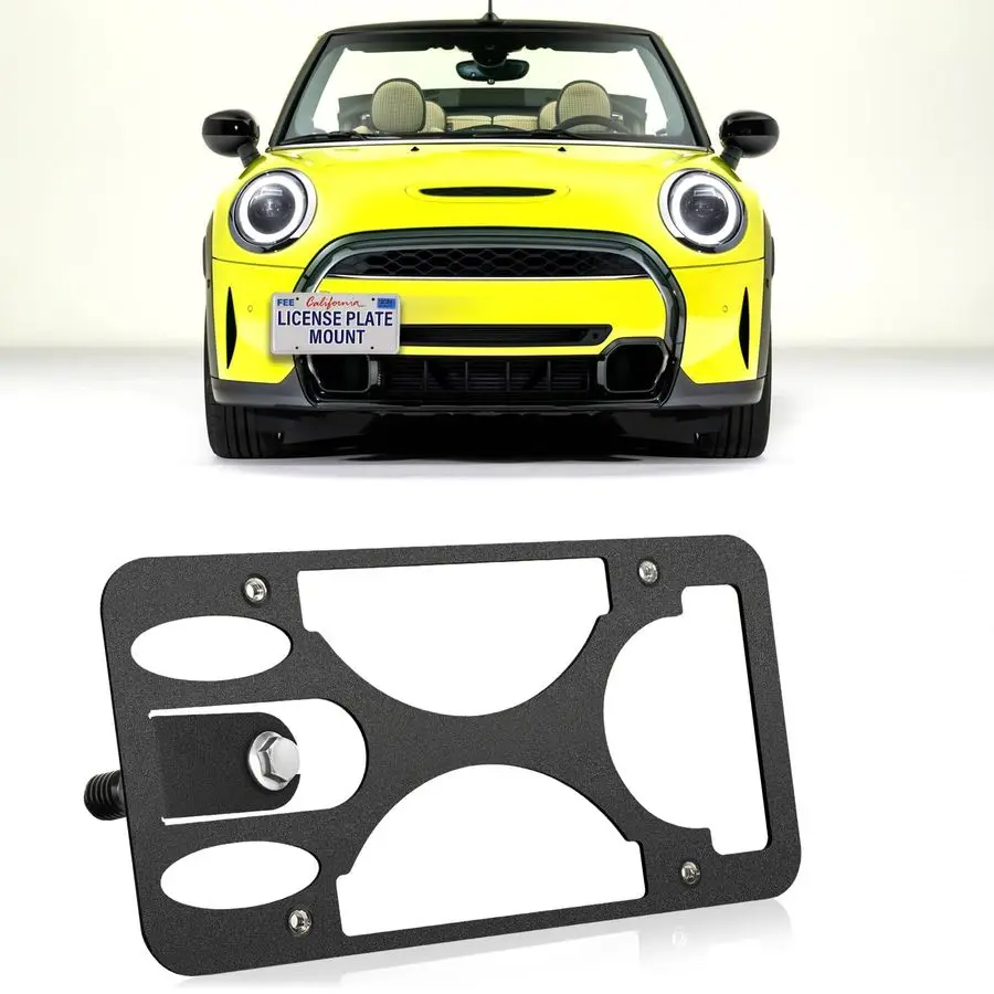 

License Plate Holder Compatible with Mini Cooper F56 20222024 Front Bumper Tow Hook License Plate Mounting Bracket Holder No Dri