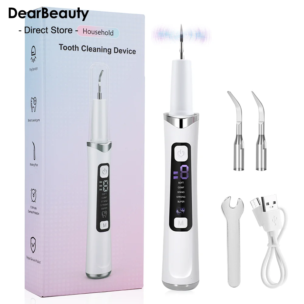 

Ultrasonic Dental Scaler Tartar Remover 5 modes with LED Light Household Teeth Cleaning Tools Dental Cleaner Oral Care