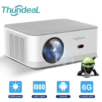 ThundeaL 빔프로젝터 휴대용 미니 프로젝터, FHD 1080P 풀 HD 빔, 4K 비디오, 와이파이, 안드로이드 프로젝터, TD92 프로, 3D 영화, 홈 시어터 빔프로젝터 4k 안드로이드 한국어 홈시어터 미니 빔프로젝터
