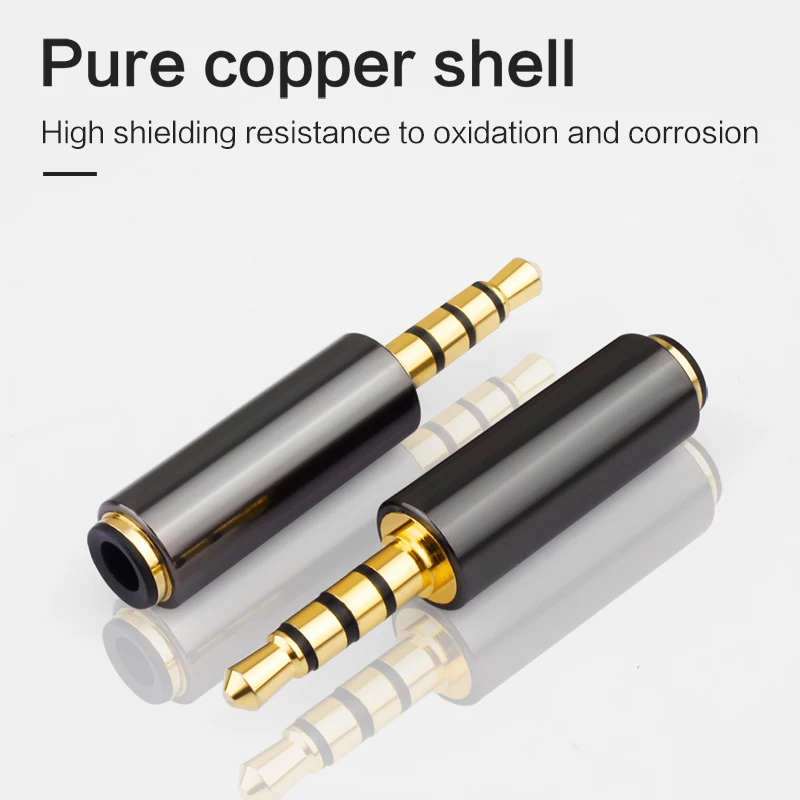 1 Pcs 3.5mm(1/8) Male to Female 4 Pole TRRS Stereo Adapter 4 Conductor Gold Plated Converter Joiner