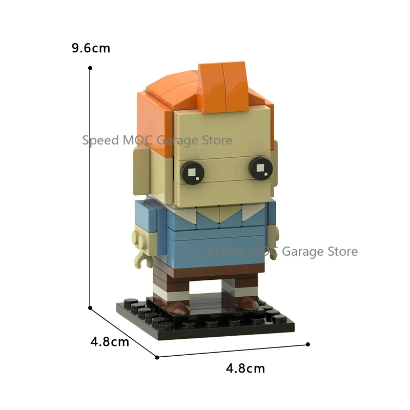 MOC Cartoon Explorer Boy & His Dog Building Blocks, 2PCS Cute Companion Brickheadz Set, Nostalgic Display Ornament