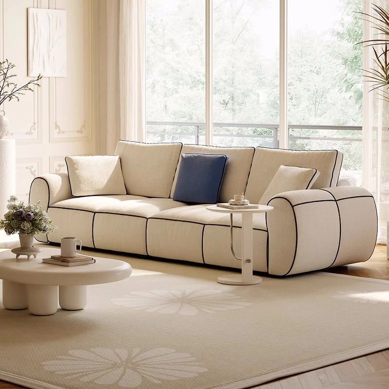 

France Cream Wind Sofa Aesthetics Modern Living Room Romantic Simple Sofas Designer Luxury Leisure Muebles Entrance Furniture