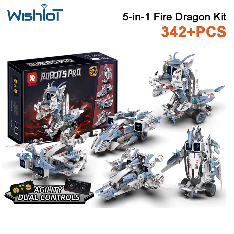 96229-342pcs-dragon-que-escupe-fuego-kit-de-construccion-de-robot-programable-5-en-1-con-pantalla-inteligente-juguete-educativo-de-codificacion-stem