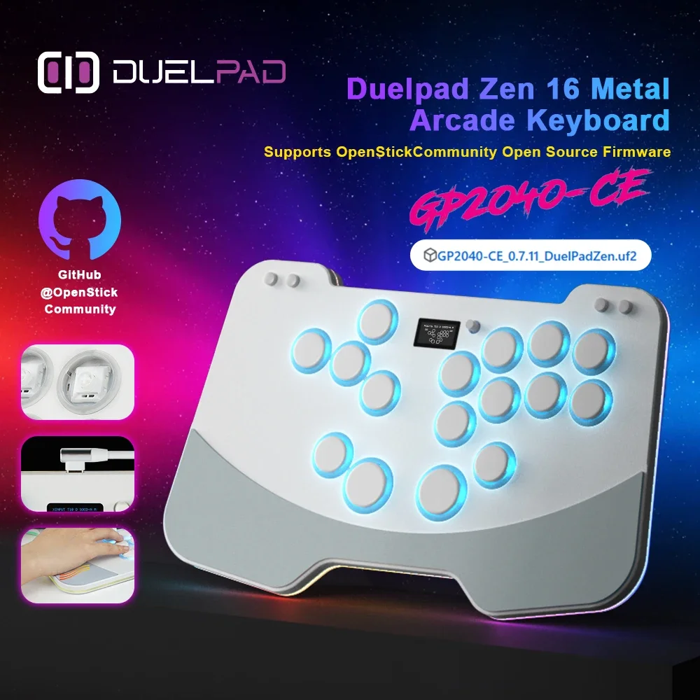 

Multi Platform Universal Fighting Game Keyboard, Ergonomic Grip, RGB Colorful Lighting Effect, Multifunctional Control Button