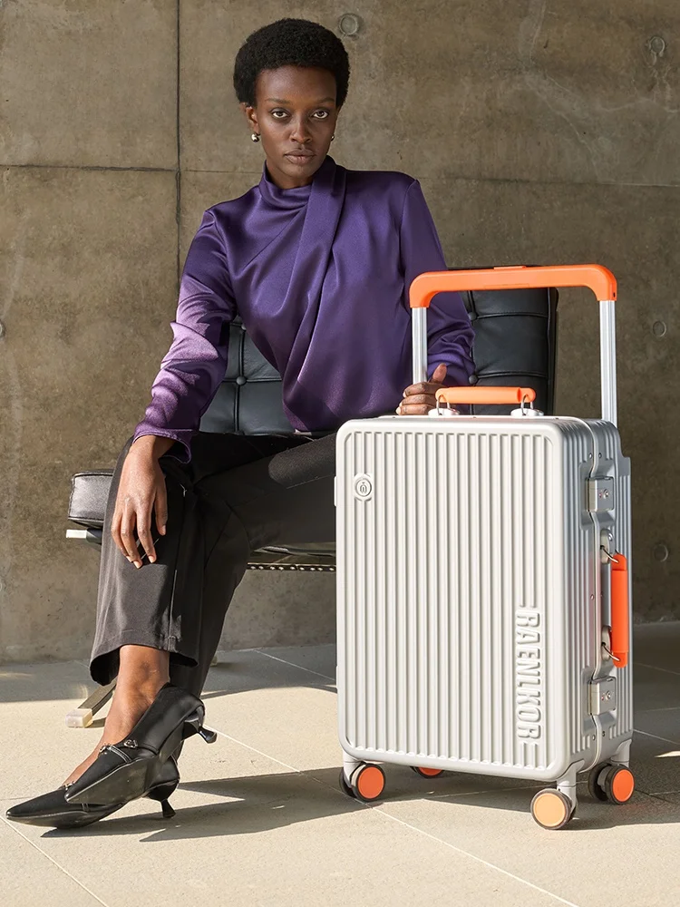 

Надежный 20-дюймовый чемодан Lage с алюминиевой рамой, женская дорожная сумка с широким стержнем, жесткий чемодан для ручной клади ell