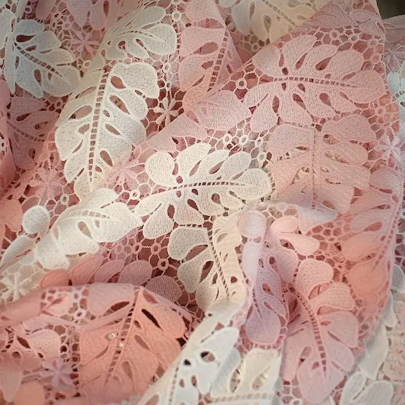 8 colores ahueca hacia fuera la hoja de tela de encaje bordado tela de tul de hoja para vestido de niña vestido de tutú vestido de novia velo de novia 1 yarda