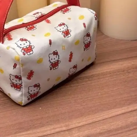 

Cartoon Portable Sanrio Kt Cat Makeup Bag Travel Large Capacity Storage Bag Trendy Cute Handbag Fashionable Toiletries Bag Gifts