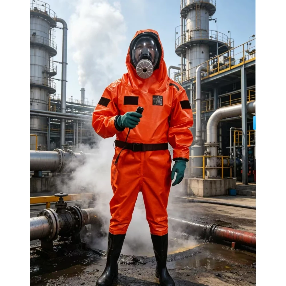 High Quality Sealed Chemical Protective Coverall Anti-Static Workwear with Safety Features