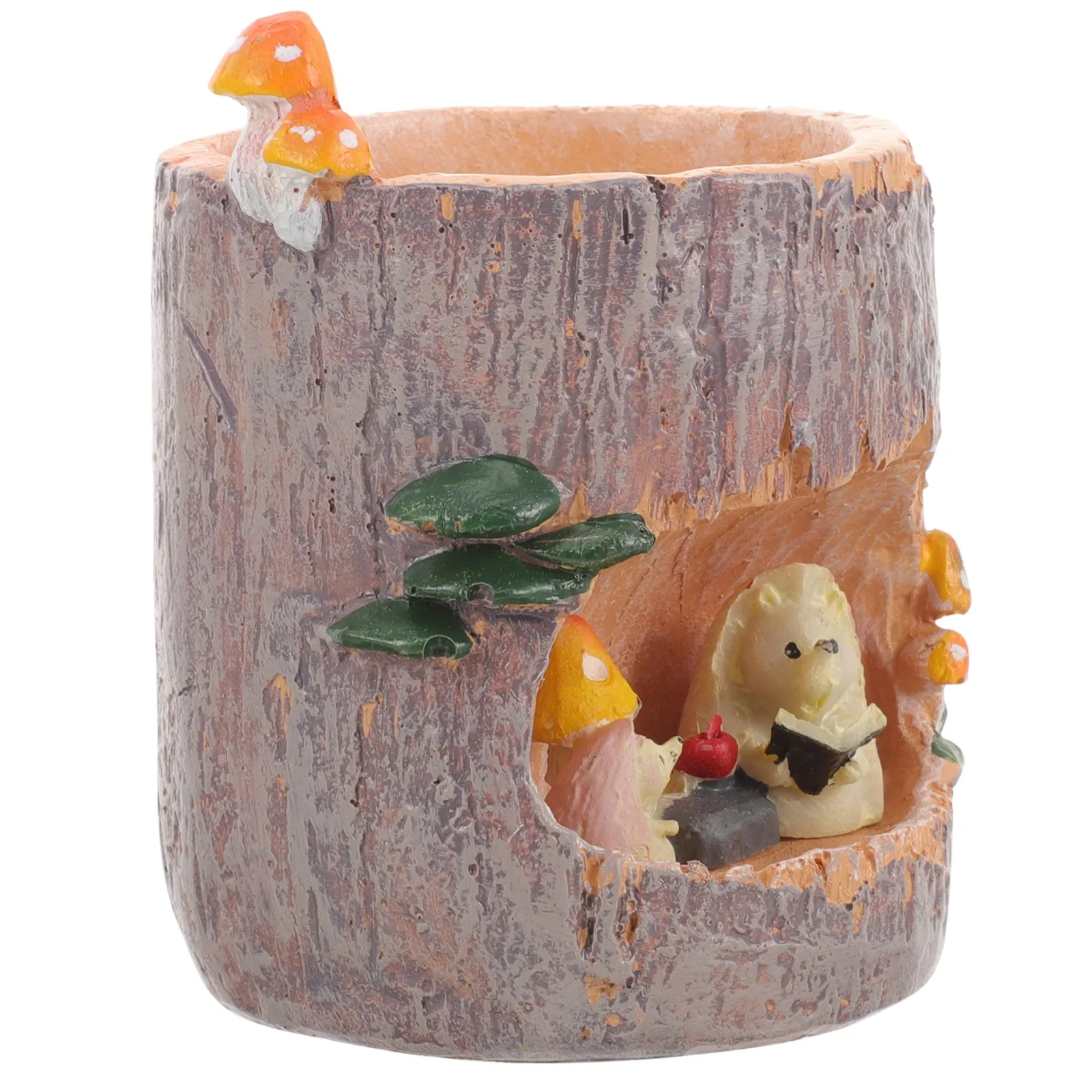 

Resin Tree Hollow Flower Pot Small Planter Decorative Succulent Bonsai Box Garden Storage Container