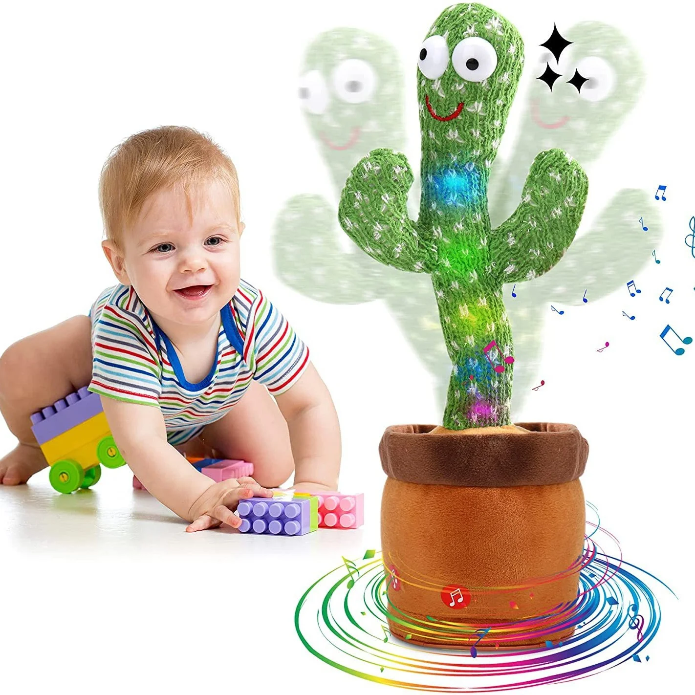 Giocattolo di cactus danzante Alking con 120 canzoni che imita la registrazione Ripetendo ciò che dice Decorazione della casa del bambino per bambini Regali di Natale