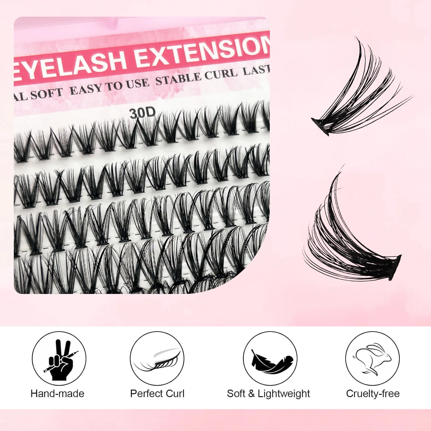 MIAOJIE DIY Lash Extension Kit 720pcs Lash Clusters Individual Eyelashes Kit with Lash Bond and Seal Wispy Natural Mange Lashes image 3
