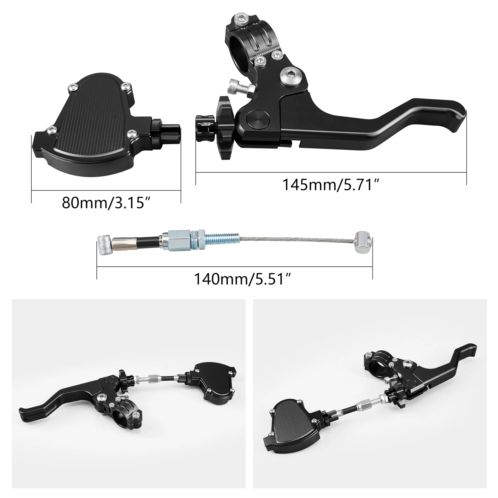 7/8\'\' Stunt Clutch Pull Cable & Lever For Yamaha YZF R1 R3 R6 FZ-10 MT-10 FJ-09 MT-09 Tracer FZ-09 FZ-07 MT-07 FZ8 XSR 900 ABS