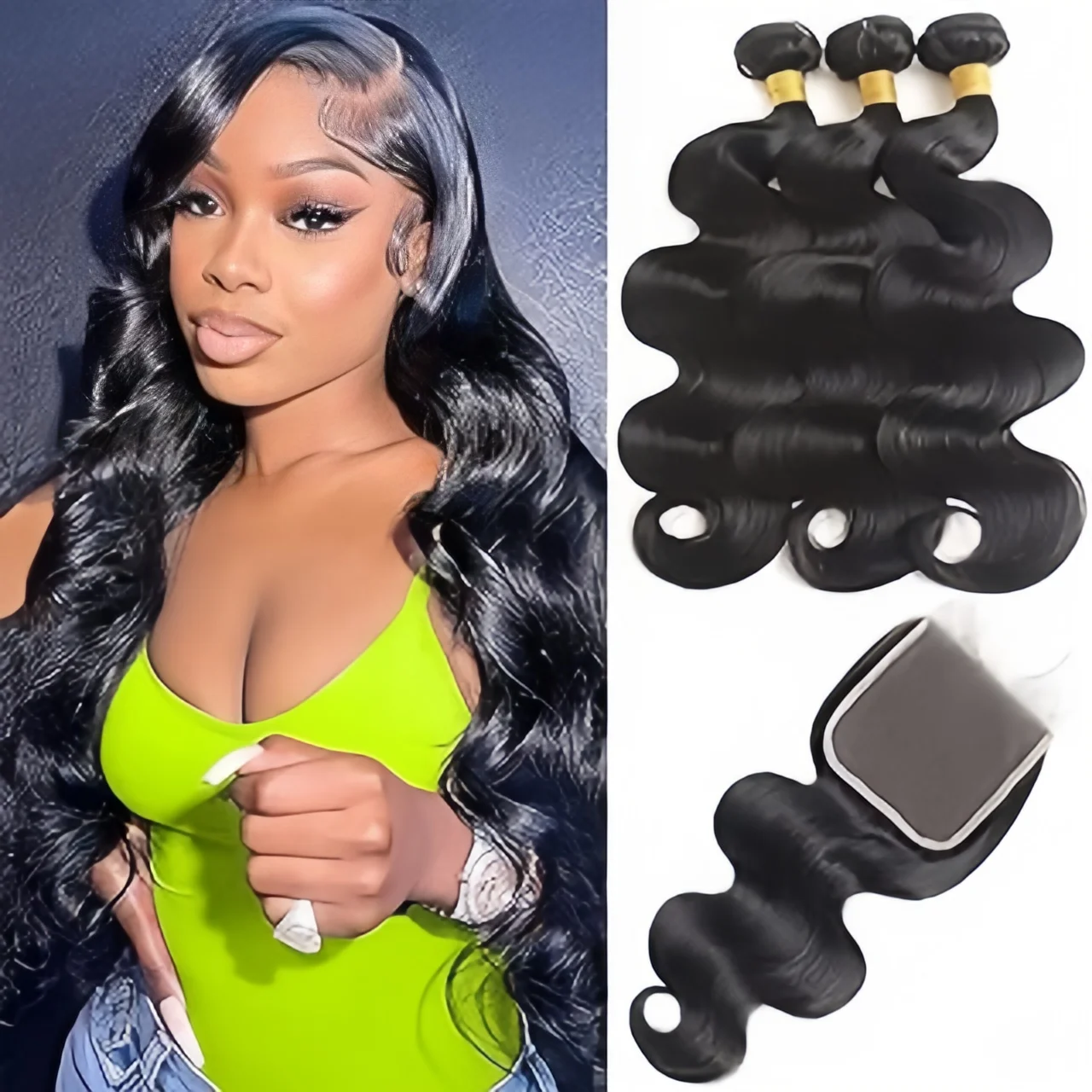

Body Wave Bundles With Closure Vietnamese Hair Weave 3 Bundles With 4x4 Closure Natural Human Hair For Women Transparent Lace