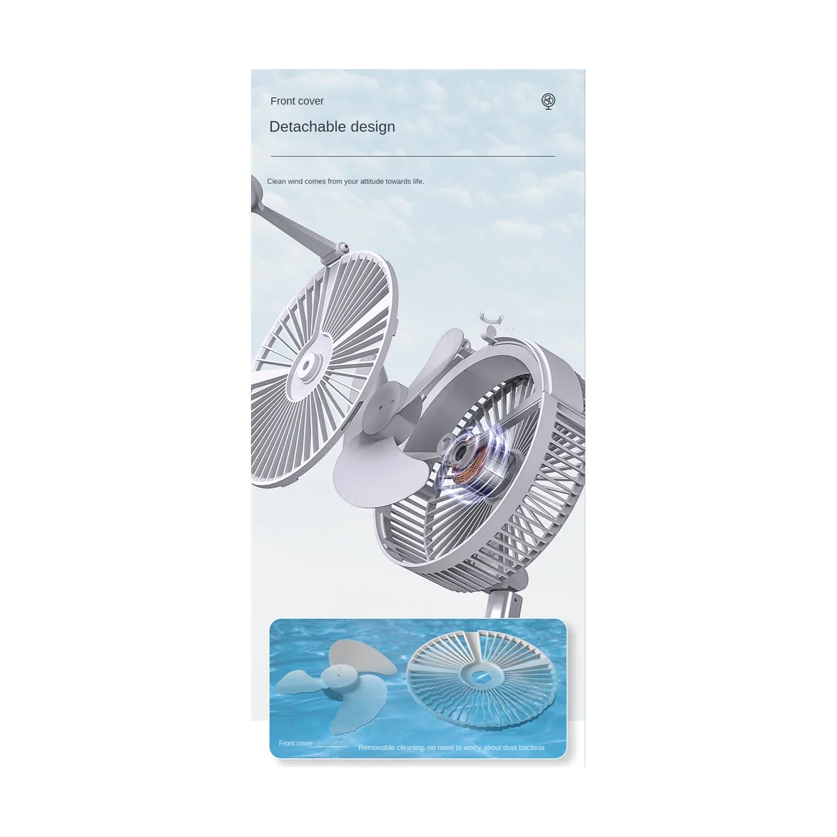 Ventilateur de sol rétractable pliable portable, ventilateur de pulvérisation à faible bruit, ventilateur d'été aste extérieur, refroidissement de bureau de chambre à coucher, 7200mAh