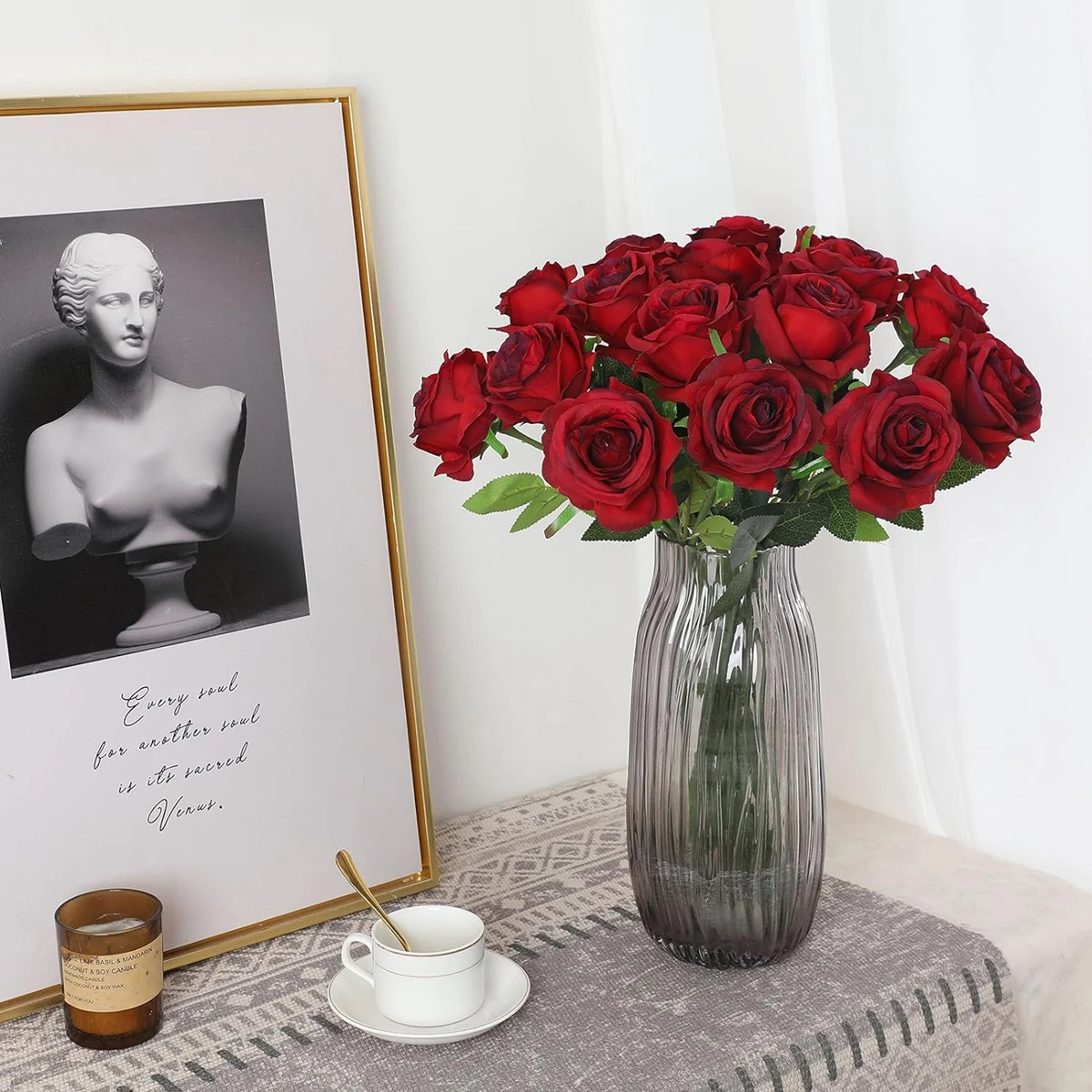Künstliche Blumen, Heimdekoration, Hochzeitsdekoration, Wohnzimmermöbel, DIY-Vase für Haushaltsprodukte, getrockneter Rosenstrauß, Valentinstag