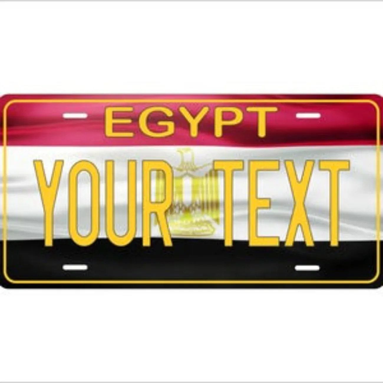 Anpassbares, personalisiertes, gewelltes Metall-Nummernschild mit Ägypten-Flagge, individuelle Wanddekoration für Auto und Zuhause aus dem Nahen Osten