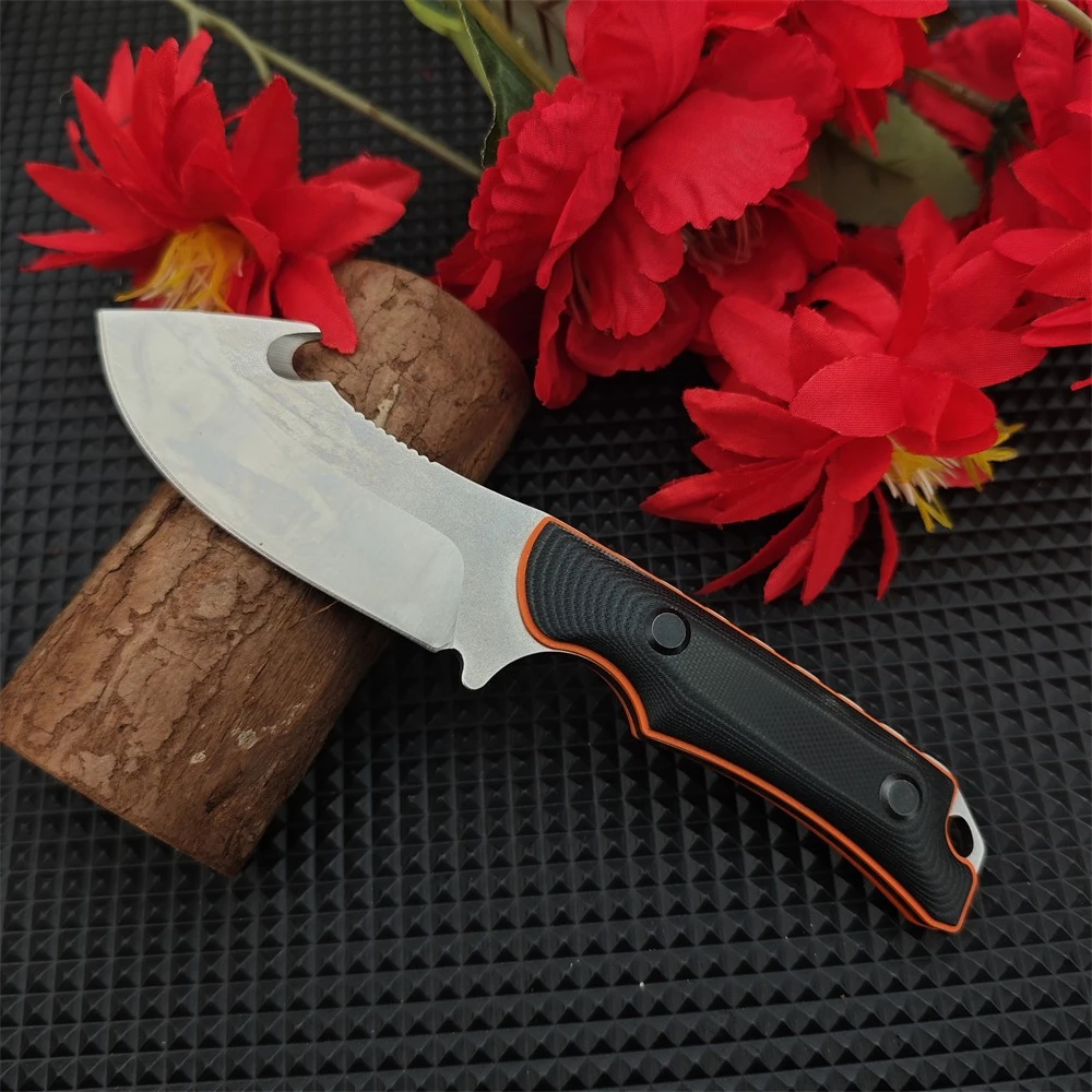 EDC Double-color G10 Handle, 8Cr13Mov Blade, Outdoor Multi-functional Straight Knife Rock Climbing Camping Holiday Gifts Tool