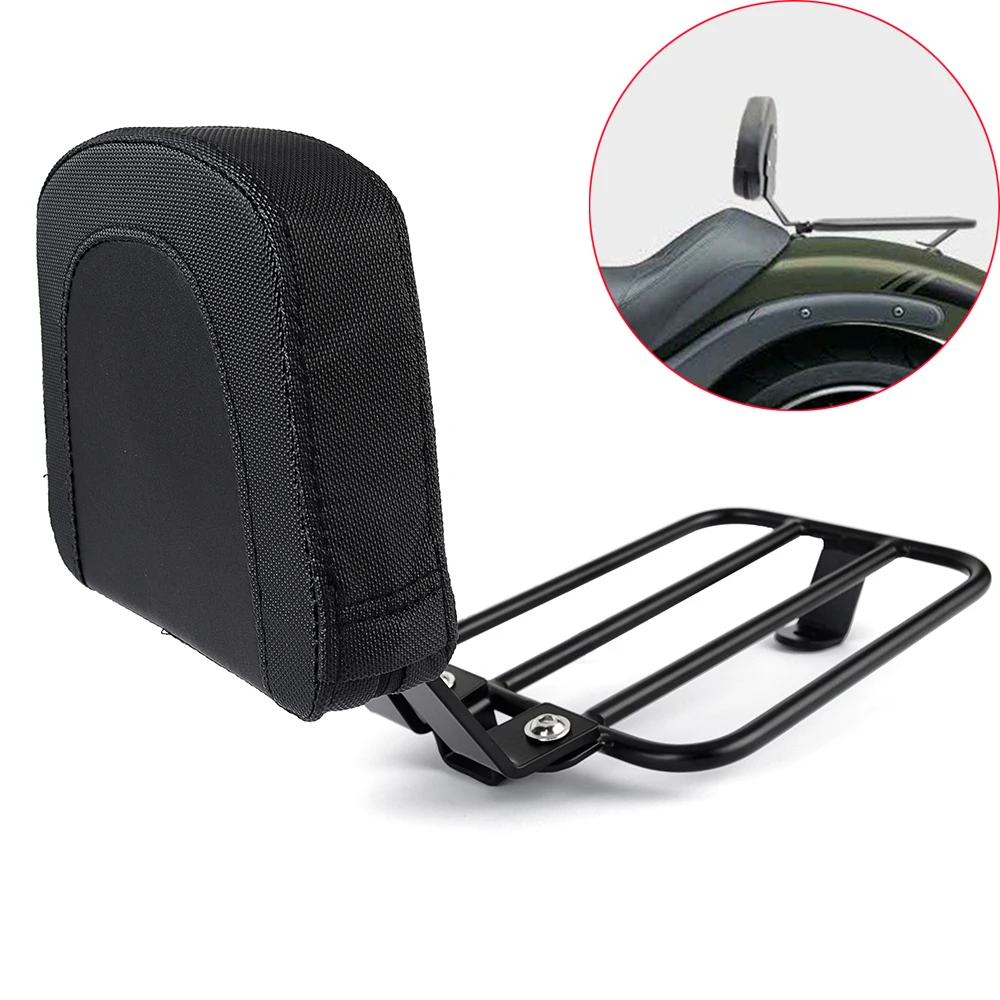 

Front Driver Backrest Sissy Bar Cushion Pad w/ Passenger Seat Rear Luggage Rack For Kawasaki Vulcan S 650 VN EN VN650 EN650