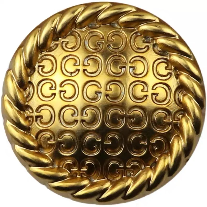 أزرار حروف GG للملابس ، أزرار سترة معدنية ، مواد خياطة ، تصميم فاخر ، أكسسوارات الموضة ، 20 * ، 23 * ، 25 * ، 6 *