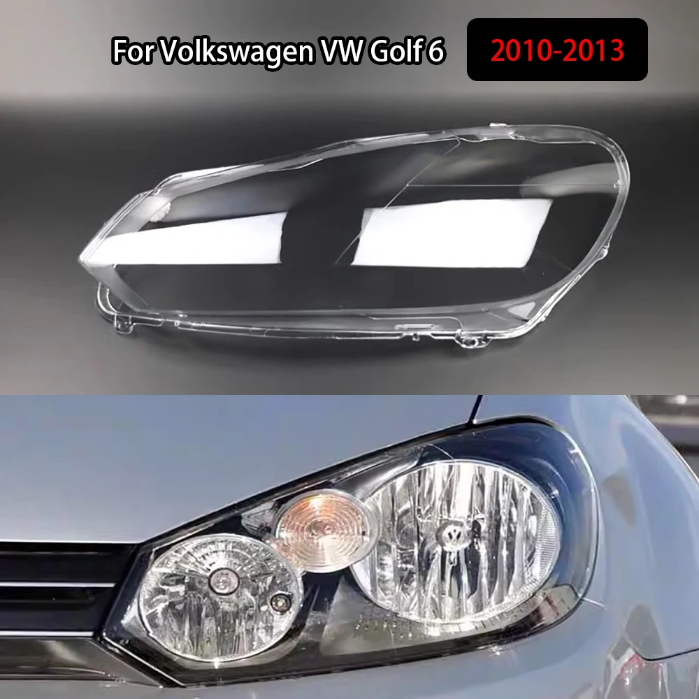 

For Volkswagen VW Golf 6 2010-2013 Headlamp Cover Transparent Headlight Lens Plexiglass Replace Original Lampshade