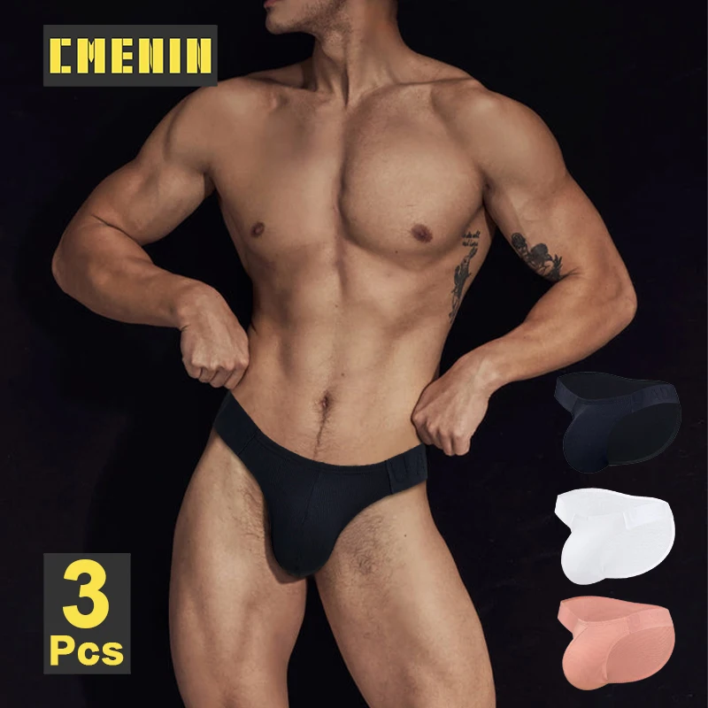 

CMENIN 3Pcs Man Underwear Briefs Sexy Cotton Low Waist Men's Underpants Man Jockstrap Panties Hip Seamless Gays Underwear Briefs