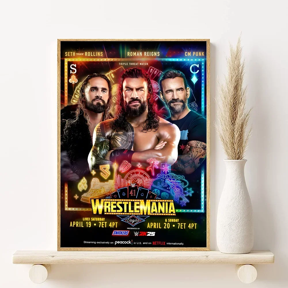 حار W-wwe المشارك الجمالية قماش اللوحة الملصقات والمطبوعات جدار صورة فنية لتزيين غرفة المعيشة