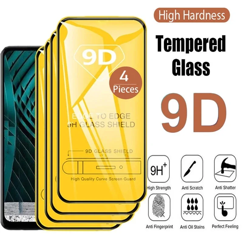 4Pcs 9D Tempered Glass Film For OPPO Realme 9 Pro Plus Clear Screen Anti Shatter Protector For Realme 6 7 8 Pro 9i 8i Film