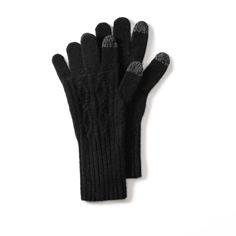 Hot selling new unisex gloves, warm and comfortable, cashmere knitted winter gloves for men and women WOTEEWS brand  polychrome