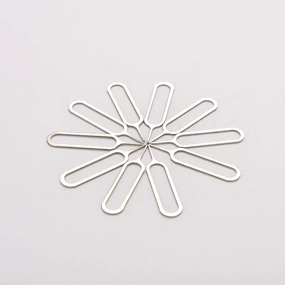 10pcs/set Sim Card Tray Removal Eject Pin Key Tool Stainless Steel Needle For Huawei For IPhone IPad Samsung