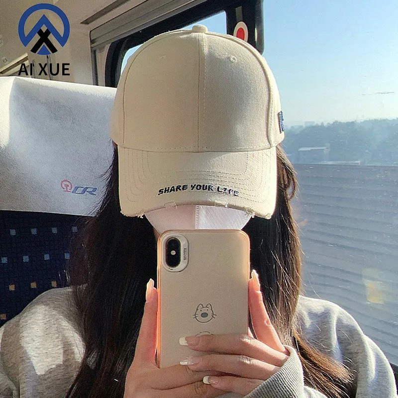 Women Vintage Hard Top Baseball Cap, Extra Large Deep Crown UV Protection Face Slim American Trendy Peaked Hat
