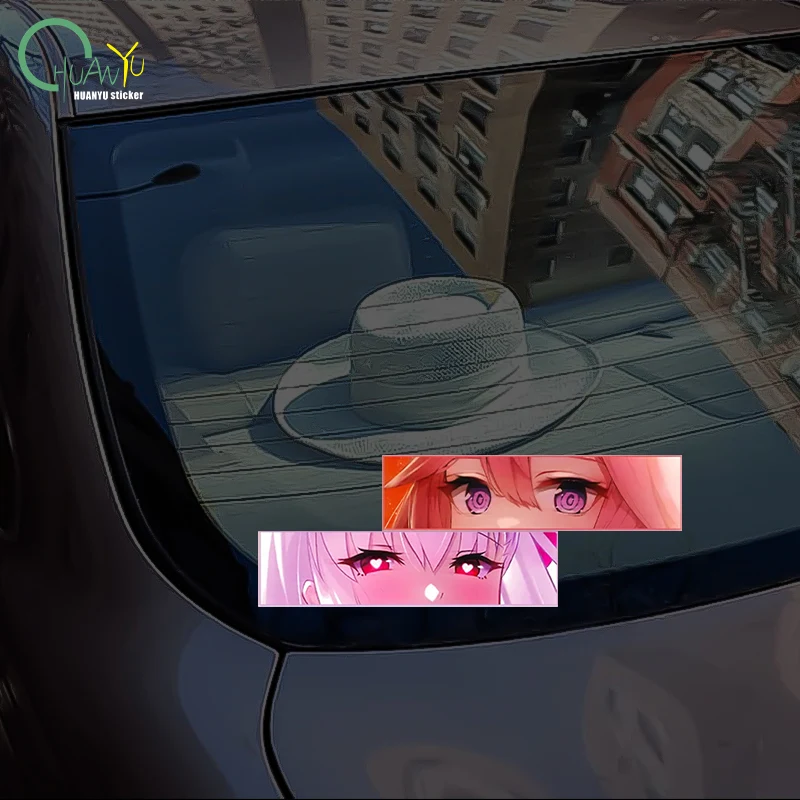 Anime girl\'s eyes waterproof JDM car decoration reflective sticker personalized modified car motorcycle scratch sticker