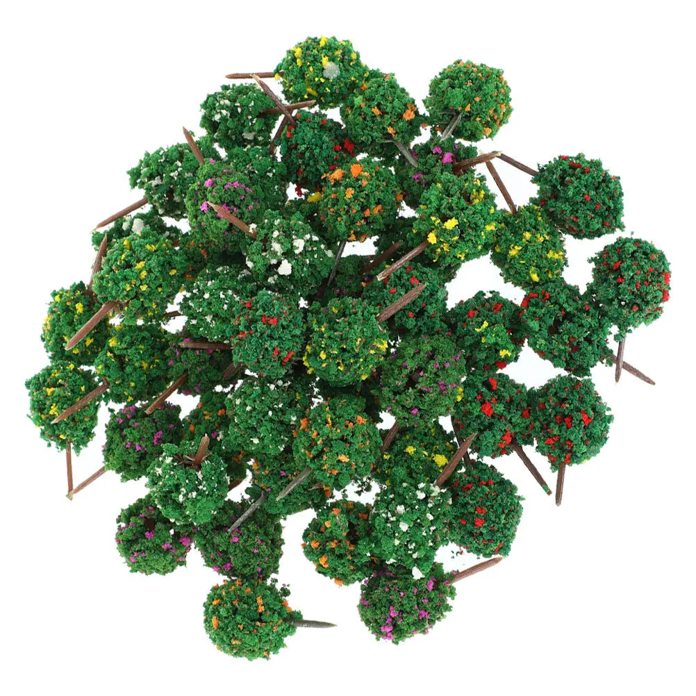 

100Pcs Miniature Fake Trees Realistic Detailed Plastic Landscape Plants for DIY Sand Table Train Scenery Architecture Layouts