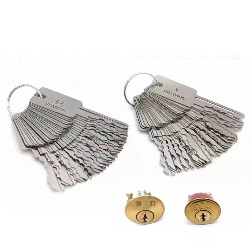

48 шт. Guli S Slot a Word Electric Ss Multi Picking Dimple Keys Raider Pick up Складной секретный складной набор Pocket ock Pick
