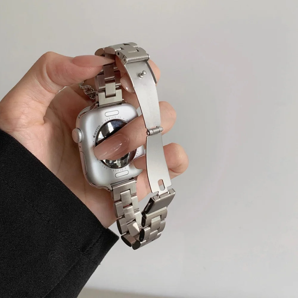 Thin Stainless Steel Strap for Apple Watch Band 42mm 46mm 45mm 41-40-44mm Metal Iwatch Series 11 10 9 8 5 7 6 SE Ultra 2-3 49mm
