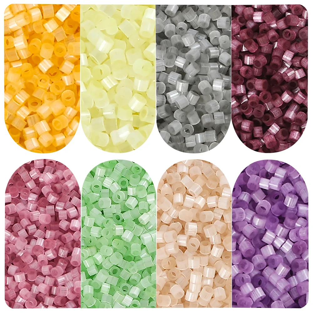 10g 2mm Multicolor Glass Seed Beads Cylinder Imitation Cat's Eyes Loose Spacer Beads DIY Necklace Jewelry Making Sewing Gifts