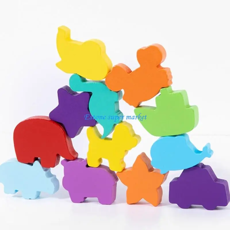 090B Wooden Vegetables Animal Peg Puzzles for Kids Farm Theme Color Recognition Toy