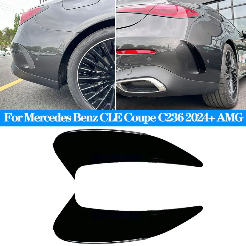 Glänzend schwarz Auto Hecks toß stange Splitter Spoiler Canard Air Vent Trim Spoiler für Mercedes Benz cle Klasse Coupé c236 amg 2024