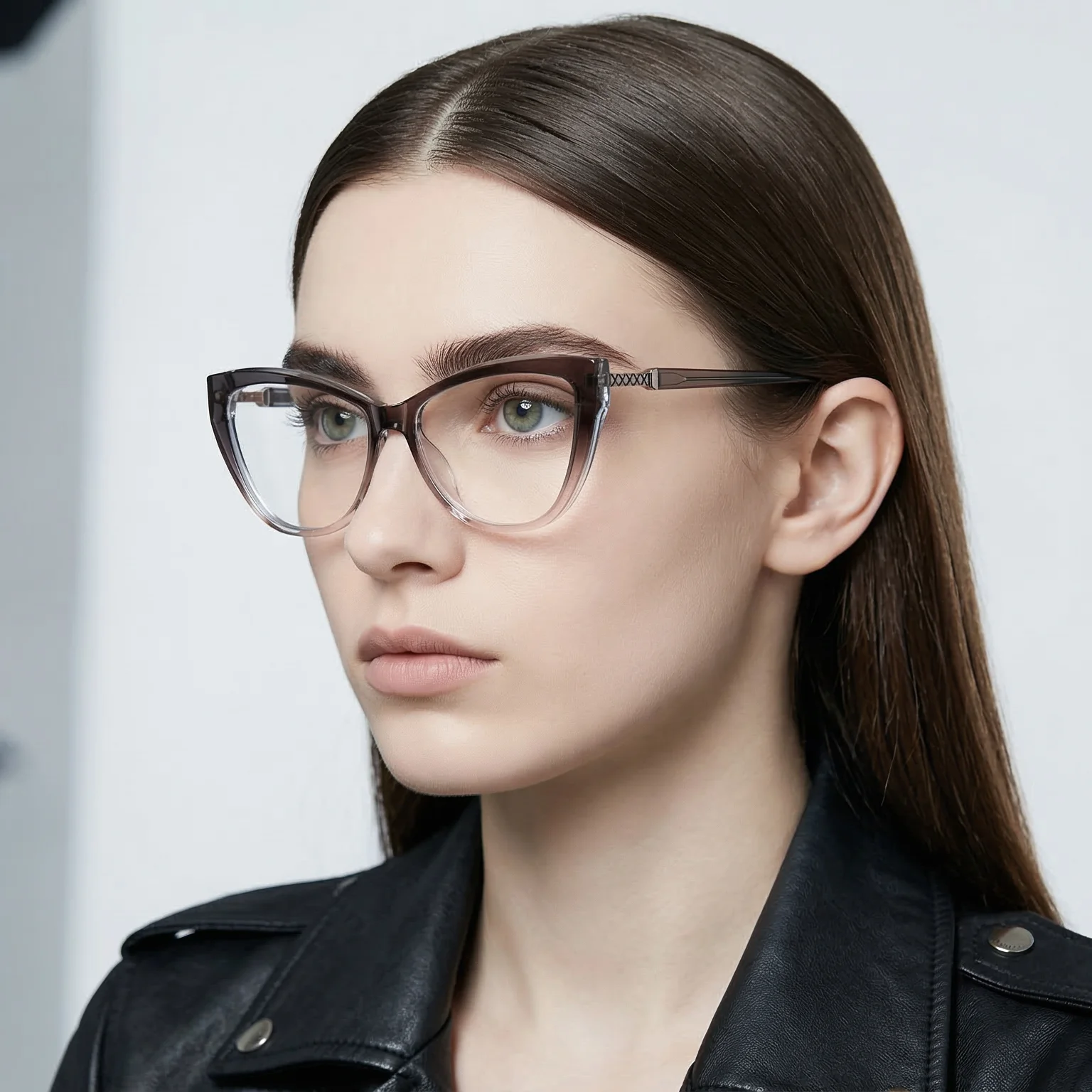 Modische Cat-Eye-Brille mit Blaulichtfilter für Damen, TR90-Optikgestell, Computerbrille, Vintage-Stil, klare Gläser, Federscharnier