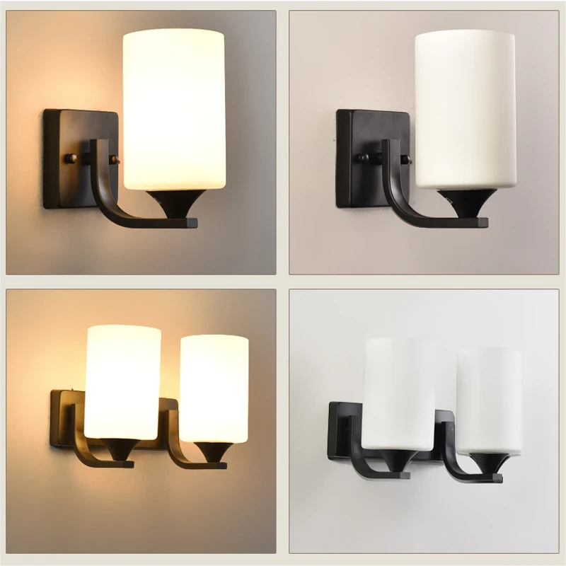 

GEFENSI Home Decorative LED Wall Lamp 5W 10W Single/Double Head Acrylic Lampshade Wall Light Living Room Bedroom Corridor Lighti