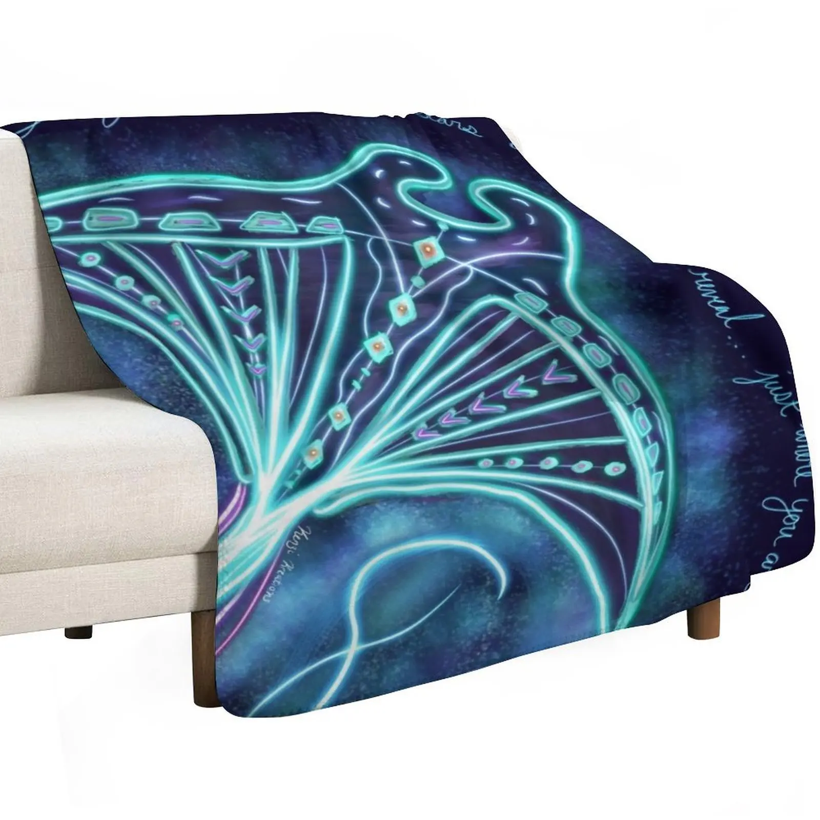 Sting Ray Art Throw Blanket For Sofa Thin Cute Sofa Quilt Picnic Bed linens Bed Blankets