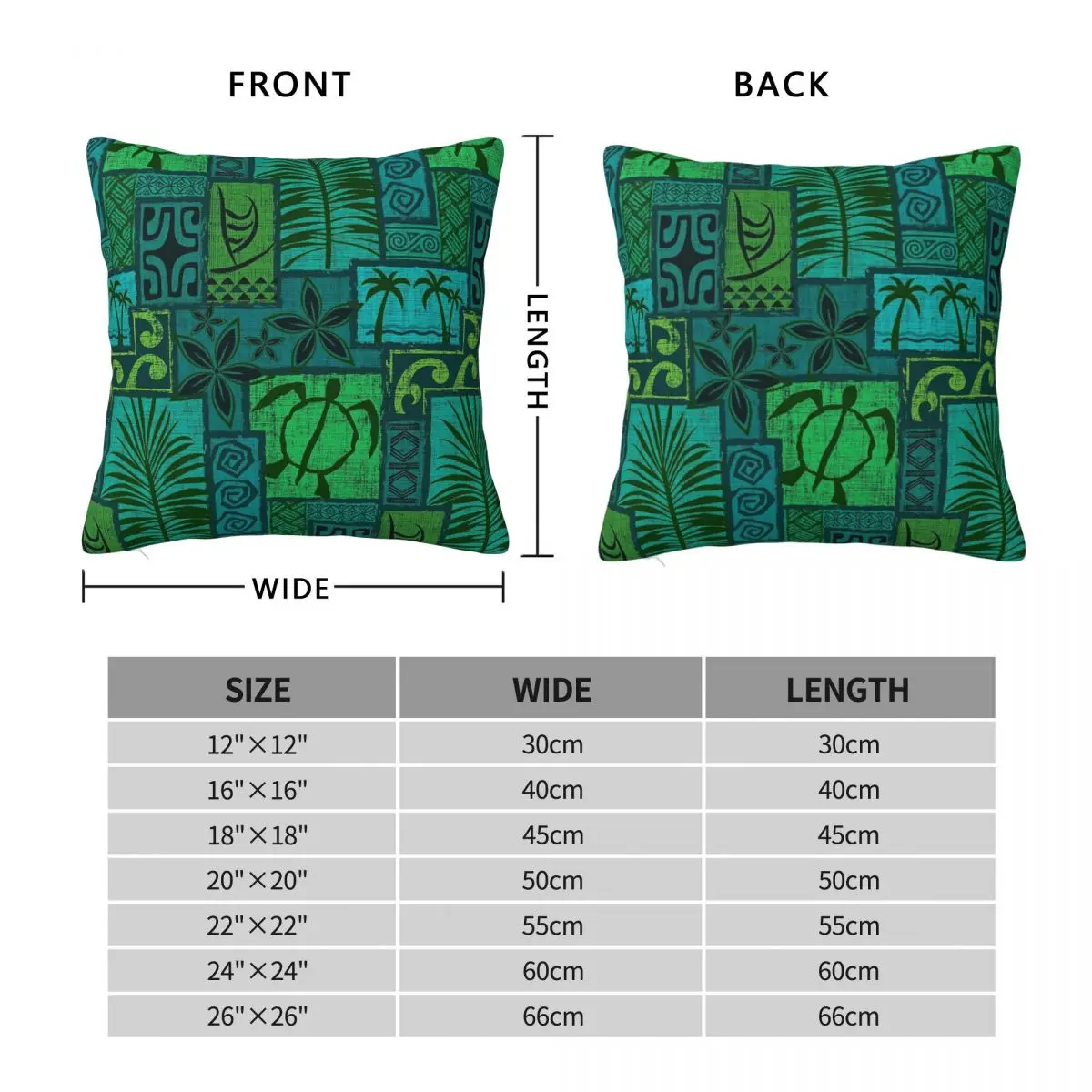 Polynesian Moku Malihini Blue Square Pillowcase Polyester Linen Velvet Printed Zip Throw Pillow Case Home Cushion Cover 45x45