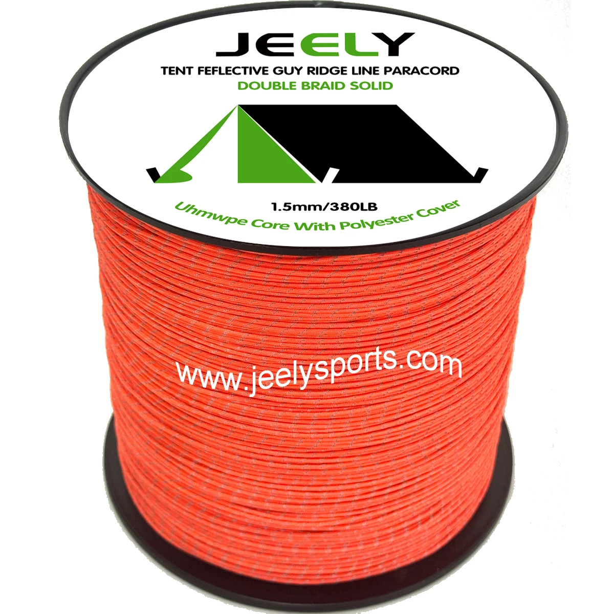 20m 1.5mm 380lb UHMWPE Core with Polyester Jacket Rope Reflective Tracers Guy Line For Tent Hammock Cord
